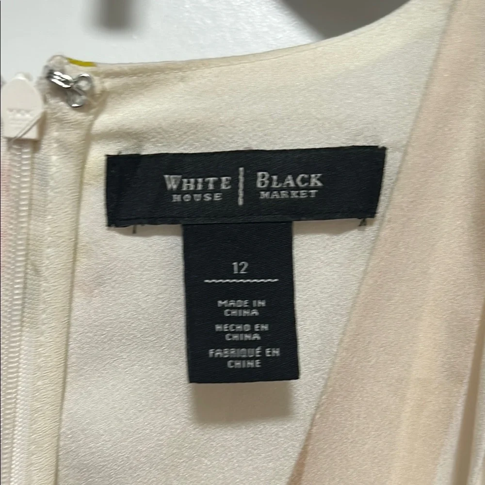 White House Black Market Cream Sleeveless V-Neck Sundress - Picture 2 of 6